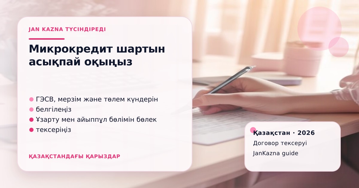Иллюстрация ЖанКазна к материалу о как читать договор микрокредита после новых лимитов 2026 года