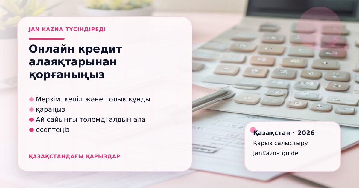 Иллюстрация ЖанКазна к материалу о коротко о защите от онлайн-кредитных мошенников в 2026 году