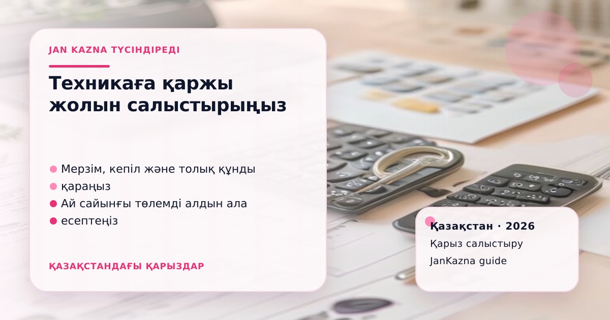 Иллюстрация ЖанКазна к материалу о кредит на технику
