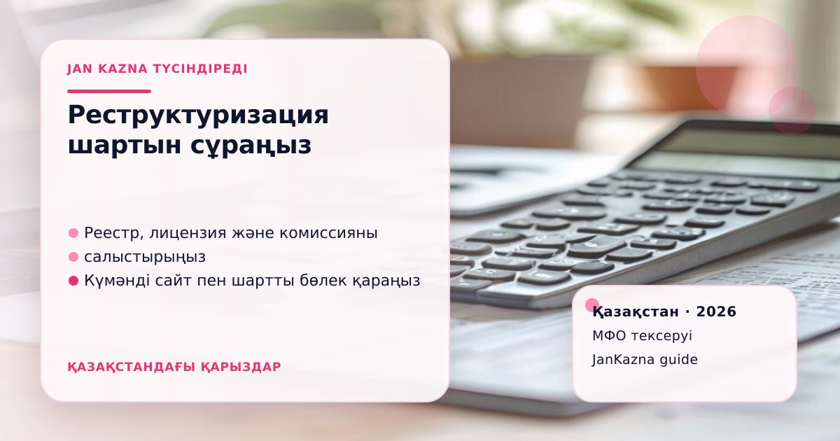 Иллюстрация ЖанКазна к материалу о реструктуризация кредита в 2026 году
