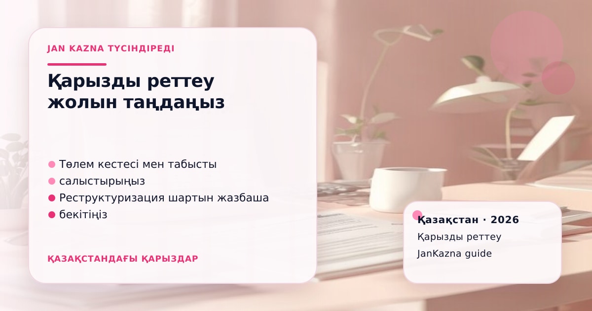 Иллюстрация ЖанКазна к материалу о заявление на реструктуризацию