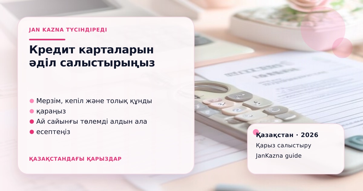 Иллюстрация ЖанКазна к материалу о топ кредитных карт казахстана летом 2026