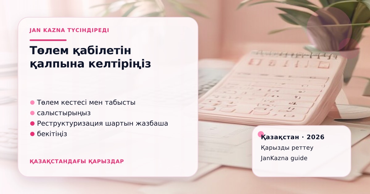 Иллюстрация ЖанКазна к материалу о восстановление платежеспособности