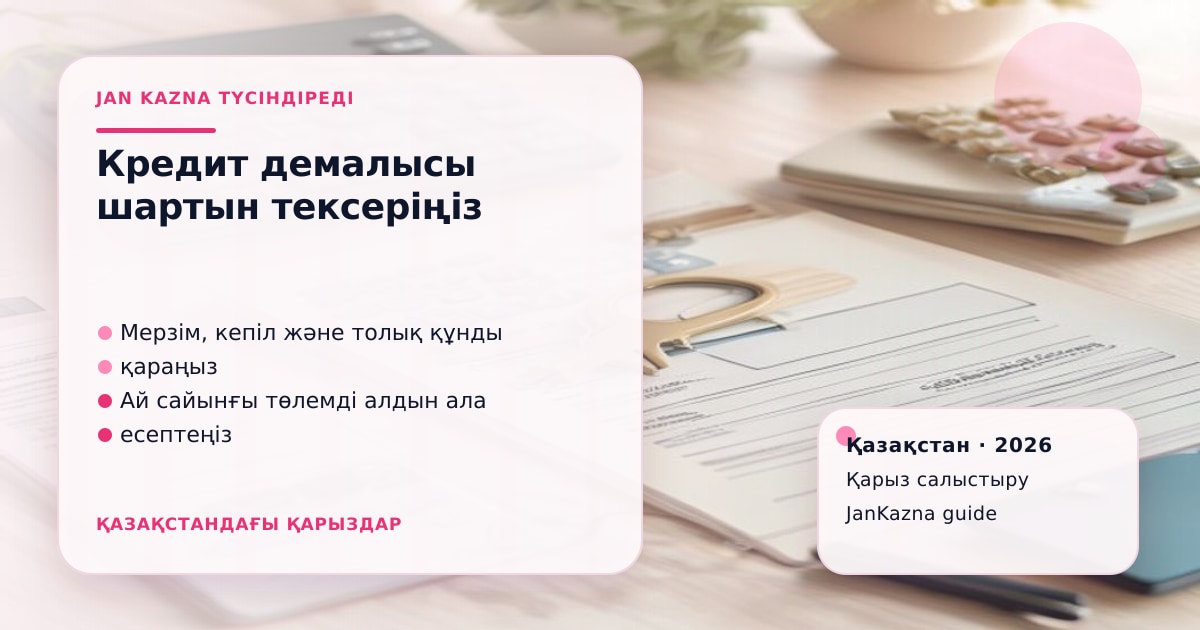 Иллюстрация ЖанКазна к материалу о кредитные каникулы или реструктуризация